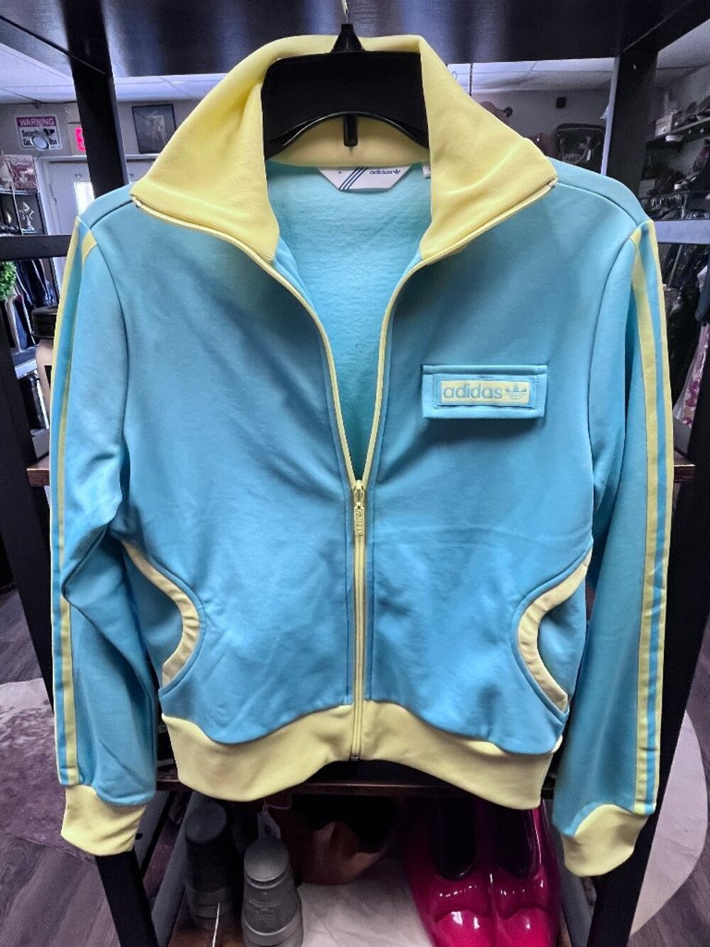 Adidas Originals Blue & Yellow Trefoil Track Jacket Women's Medium